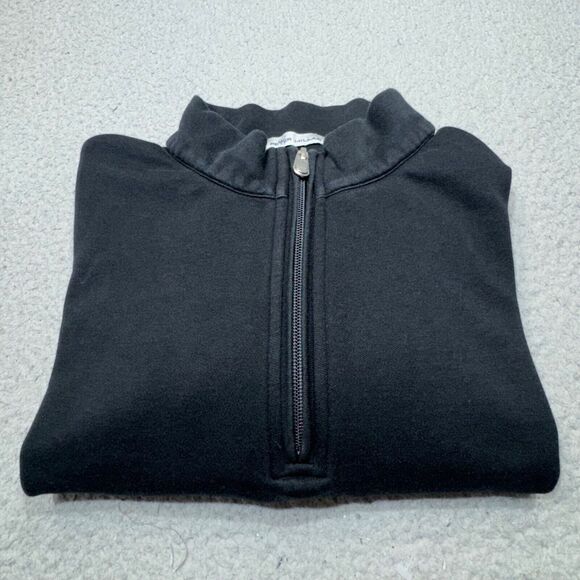 Peter‎ Millar Sweater Men Medium Black Crown Comfort Zip Golf Interlock Casual - Picture 1 of 16
